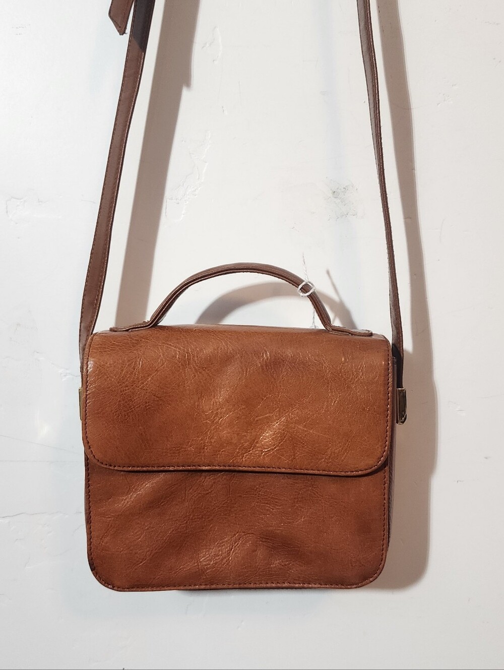 Classic Brown Leather Crossbody Satchel